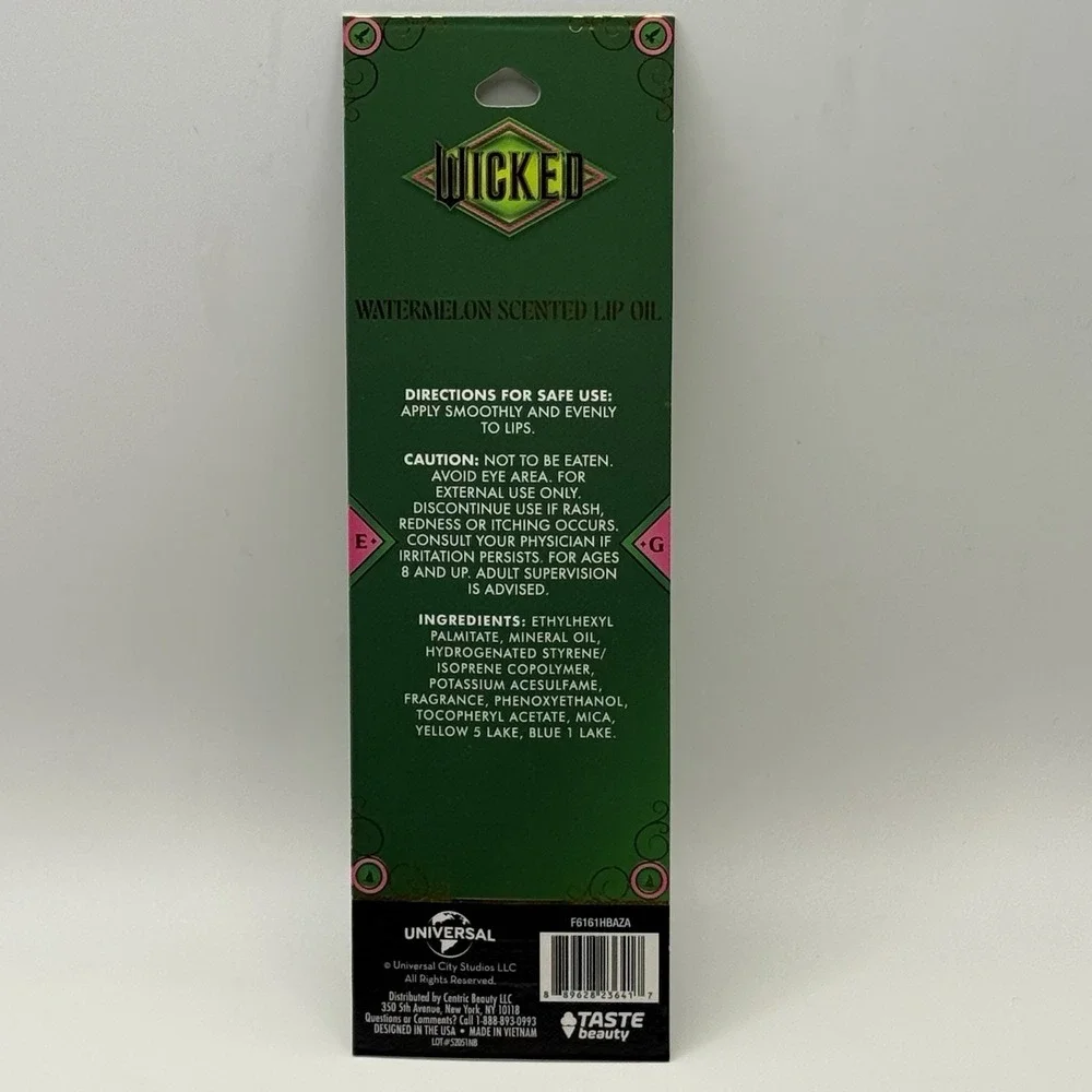 WICKED 3 Piece Set Eye Shimmer Lip Oil Hand Cream Watermelon Elphaba